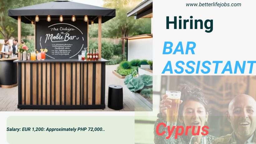 Bar Assistant Needed Cyprus 2025