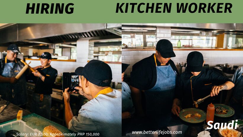 Kitchen Workers / Restaurant Workers Needed in Saudi