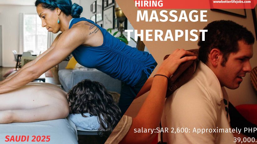 Massage Therapist Needed In Saudi 2025