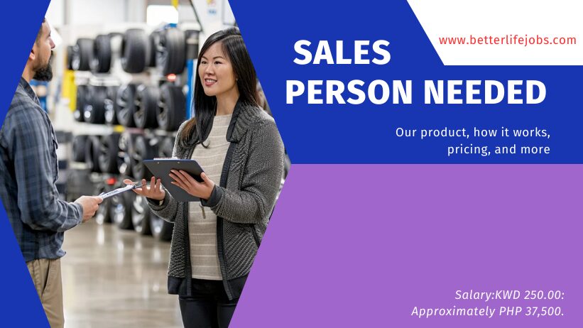 Sales Associate/Salesperson Needed: Kuwait 2025